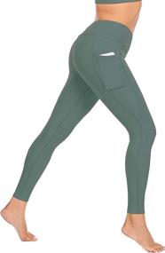 img 2 attached to 🩴 Miss Adola Women's High Waisted Yoga Leggings with Pockets, Tummy Control Non-See Through Workout Pants