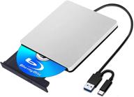 📀 portable high-speed external blu-ray burner with usb3.0 & type-c | compatible with dvd cd drive | silent & suitable for windows/mac | 3d blu-ray burner for macbook pc logo