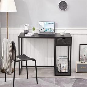 img 1 attached to SINPAID Computer Desk with Drawers: 40 💻 Inch Modern Black Marbling Home Office PC Desk