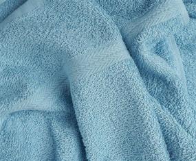 img 3 attached to 🛀 Pack of 6 Blue Cotton Bath Towels - Ultra Soft & Economical - 24"x46" Size - Ideal for Gym, Spa, Hotel - Ring Spun - Superior Quality