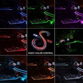 img 3 attached to 🚗 RGB Interior Car Lights with 236.22 inches Fiber Optic - Multicolor LED Strip Light Kit with Ambient Lighting, Music Sync Rhythm, Sound Active Function, and Wireless Remote Control