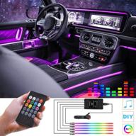 🚗 rgb interior car lights with 236.22 inches fiber optic - multicolor led strip light kit with ambient lighting, music sync rhythm, sound active function, and wireless remote control logo
