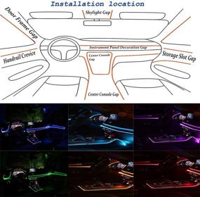 img 2 attached to 🚗 RGB Interior Car Lights with 236.22 inches Fiber Optic - Multicolor LED Strip Light Kit with Ambient Lighting, Music Sync Rhythm, Sound Active Function, and Wireless Remote Control