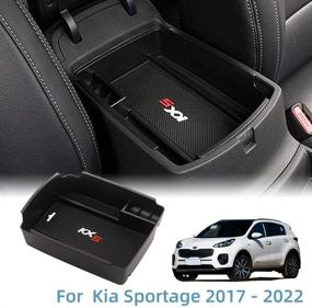 img 4 attached to 🚗 Центральный ящик для хранения Vesul для Kia Sportage 2017-2022: вставка лотка из ABS для улучшенного хранения перчаточного отделения