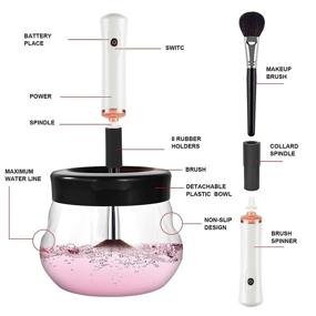 img 2 attached to 💄 DOTSOG Makeup Brush Cleaner Dryer Machine - Super-Fast Deep Cleaning Tool with 8 Elastic Rubber Connectors, Perfect for Most Cosmetic Brushes...