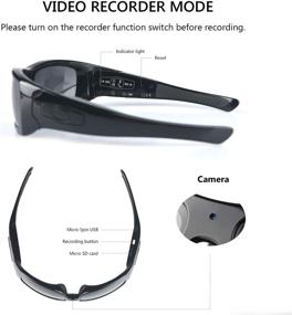 img 2 attached to Forestfish Camera Glasses: HD 1080P Video Recorder + Headset | 🕶️ 32GB, iOS Android Compatible | Polarized Sunglasses, Black + 3 Color Lenses