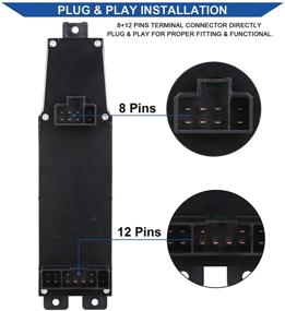 img 2 attached to Мастер Выключатель стеклоподъемника и окантовка 56049805AB для Dodge Ram/Dakota/Durango/Sprinter - совместим с моделями 2002-2009, Заменяет 68171680AA, 641-00653L.