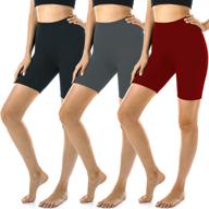 7-inch soft spandex biker shorts for women - fullsoft 3 pack, ideal for summer workout, running, yoga, athletic activities - available in regular and plus sizes logo