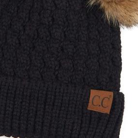 img 2 attached to 🧣 C.C Hatsandscarf Exclusives Cable Knit Double Pom Winter Beanie - HAT-2055/HAT-23