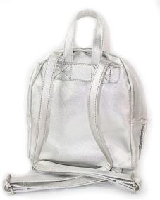 img 2 attached to Leather Metallic Silver Backpack Spaceship