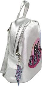 img 3 attached to Leather Metallic Silver Backpack Spaceship