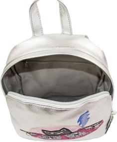 img 1 attached to Leather Metallic Silver Backpack Spaceship