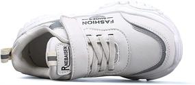 img 1 attached to Running Leather Athletic Breathable Lightweight Boys' Shoes for Sneakers