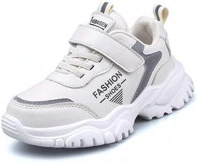 img 3 attached to Running Leather Athletic Breathable Lightweight Boys' Shoes for Sneakers