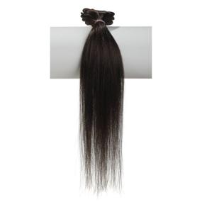 img 1 attached to Emosa 100% Real Clip In Remy Human Hair Extensions (20inch 70g, Dark Brown)