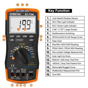 img 1 attached to 🔧 BTMETER BT-770K Automotive Multimeter: Auto Ranging for Dwell Angle, Pulse Width, Tach, Temperature, Duty Cycle & More - Voltage, Current and Resistance Testing