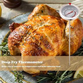 img 2 attached to 🔥 Deep Fry Thermometer - Instant Read with 2.1 Inch Dial - Stainless Steel - 12 & 15 Inch Sizes - Metal Retaining Clip - 4 Plastic Sleeves - for Turkey, BBQ, Grill, Beef, Lamb