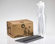 🥤 footprint paper straws - jumbo 7.75" (300ct) black wrapped - biodegradable, premium eco-friendly paper straws in bulk for restaurants, juices, & smoothies, black (fps-08-197-w-999-ipk) logo