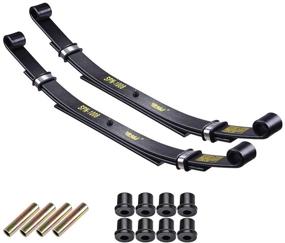 img 4 attached to Club Car DS Golf Cart Rear Leaf Springs - Set of 2 Heavy Duty Dual Action with Bushings - Compatible for AW