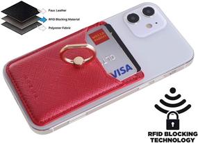 img 3 attached to RFID Bloacking Phone Card Holder For Back Of Phone With Ring Cell Phones & Accessories