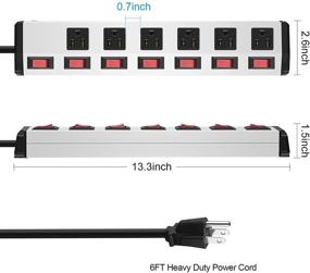 img 2 attached to Индивидуальные выключатели ECO Friendly 6 Outlet Protector