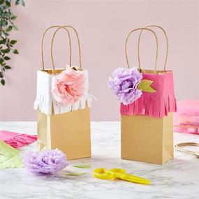 img 2 attached to 🎁 50-пакет маленьких бумажных подарочных сумок с ручками (6.25 x 3.5 дюйма, коричневые) - идеально подходит для подарков и свадебных принадлежностей