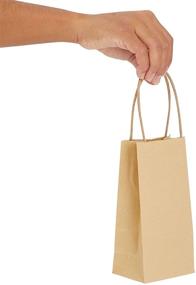 img 1 attached to 🎁 50-пакет маленьких бумажных подарочных сумок с ручками (6.25 x 3.5 дюйма, коричневые) - идеально подходит для подарков и свадебных принадлежностей