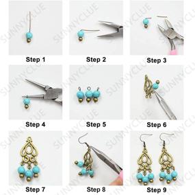 img 1 attached to ✨ SUNNYCLUE DIY Chandelier Earring Making Kit: 10 Pairs, Turquoise Beads, Earring Hooks, Antique Bronze - Perfect for Women Beginners