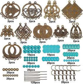 img 3 attached to ✨ SUNNYCLUE DIY Chandelier Earring Making Kit: 10 Pairs, Turquoise Beads, Earring Hooks, Antique Bronze - Perfect for Women Beginners