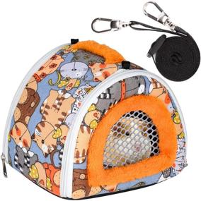 img 4 attached to 🐾 PetLoft Small Animal Carrier Bag: Portable 2-Side Zipper Entry, Detachable Strap, Breathable Travel Bag, Warm Hideaway Bed for Hamster, Gerbil, Squirrel, Guinea Pig, Chinchilla