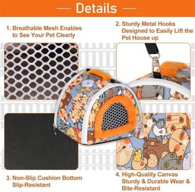 img 3 attached to 🐾 PetLoft Small Animal Carrier Bag: Portable 2-Side Zipper Entry, Detachable Strap, Breathable Travel Bag, Warm Hideaway Bed for Hamster, Gerbil, Squirrel, Guinea Pig, Chinchilla
