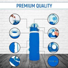 img 3 attached to 🌊 Foldable Water Bottle Collapsible: Portable, Leak-Proof Silicone Waterbottle 26oz - Medical Grade, BPA Free, Anti-Spill Valve