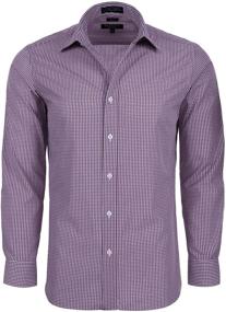 img 4 attached to Gingham Check Dress Shirt for Men