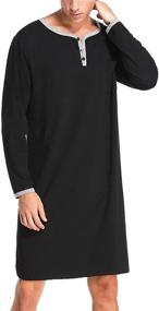 img 3 attached to Sykooria Men's Nightshirt Sleepwear: Comfortable Sleepwear for Men's Lounge & Slumber