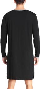 img 1 attached to Sykooria Men's Nightshirt Sleepwear: Comfortable Sleepwear for Men's Lounge & Slumber