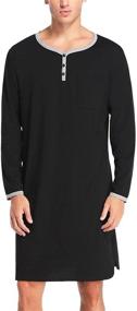 img 4 attached to Sykooria Men's Nightshirt Sleepwear: Comfortable Sleepwear for Men's Lounge & Slumber