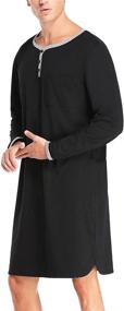 img 2 attached to Sykooria Men's Nightshirt Sleepwear: Comfortable Sleepwear for Men's Lounge & Slumber