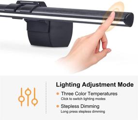 img 2 attached to 💡 Office Lamp for Computer Monitor, Eye-Friendly Desktop Monitor Light for Home Office, Glare-Free Task Lamp with Sensitive Touch Control, 3 Light Modes