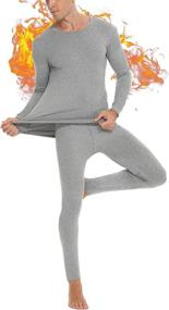 img 4 attached to 👖 Daupanzees Men's Ultra Soft Thermal Underwear Set in Elastic Lightweight Fabric with Thin Fleece Lining - Long Johns