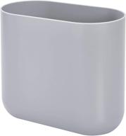 efficiently organize your space with the idesign cade oval slim trash: a compact waste basket for bathroom, bedroom, home office, dorm, college in matte gray logo