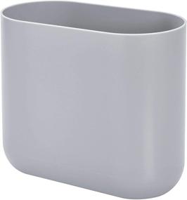 img 3 attached to Efficiently Organize Your Space with the iDesign Cade Oval Slim Trash: A Compact Waste Basket for Bathroom, Bedroom, Home Office, Dorm, College in Matte Gray