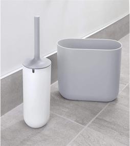 img 1 attached to Efficiently Organize Your Space with the iDesign Cade Oval Slim Trash: A Compact Waste Basket for Bathroom, Bedroom, Home Office, Dorm, College in Matte Gray
