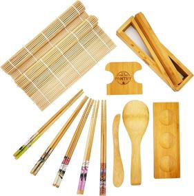 img 3 attached to 🍣 Complete Sushi and Maki Making Kit - Premium Set with Rolling Mat, Maki Mold, Sauce Tray, Chopsticks, and Spreader Paddles. Perfect Gift for Sushi Lovers!