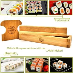 img 2 attached to 🍣 Complete Sushi and Maki Making Kit - Premium Set with Rolling Mat, Maki Mold, Sauce Tray, Chopsticks, and Spreader Paddles. Perfect Gift for Sushi Lovers!