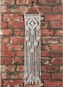 img 1 attached to 🧶 Craft with Elegance: Solid Oak Small Format Macrame Kit - Lacy Squares