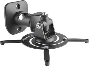 img 2 attached to 📽️ AMER Black Projector Mount - Ceiling Bracket | 360° Swivel, Tilt, and 30lbs Load Capacity | Ideal for LCD/DLP Projectors