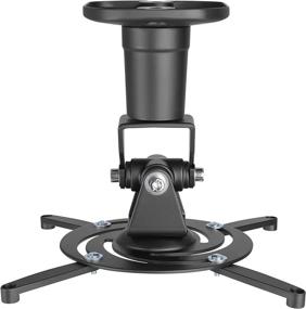 img 3 attached to 📽️ AMER Black Projector Mount - Ceiling Bracket | 360° Swivel, Tilt, and 30lbs Load Capacity | Ideal for LCD/DLP Projectors