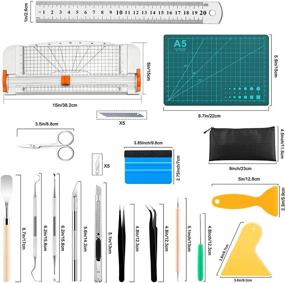 img 1 attached to 🔪 Famomatk 27PCS Craft Weeding Tools Kit: Perfect for Vinyl, Scrapbooking & DIY Art - Includes Paper Cutter Trimmer & Utility Knife - Ideal for Silhouettes, Cameos, Cardstock, and More!