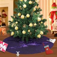 🎄 glitter sequin christmas tree skirt, sparkling xmas tree skirt mat with sequins, perfect for halloween, thanksgiving, new year decorations (50'', purple) logo