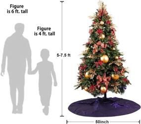 img 1 attached to 🎄 Glitter Sequin Christmas Tree Skirt, Sparkling Xmas Tree Skirt Mat with Sequins, Perfect for Halloween, Thanksgiving, New Year Decorations (50'', Purple)